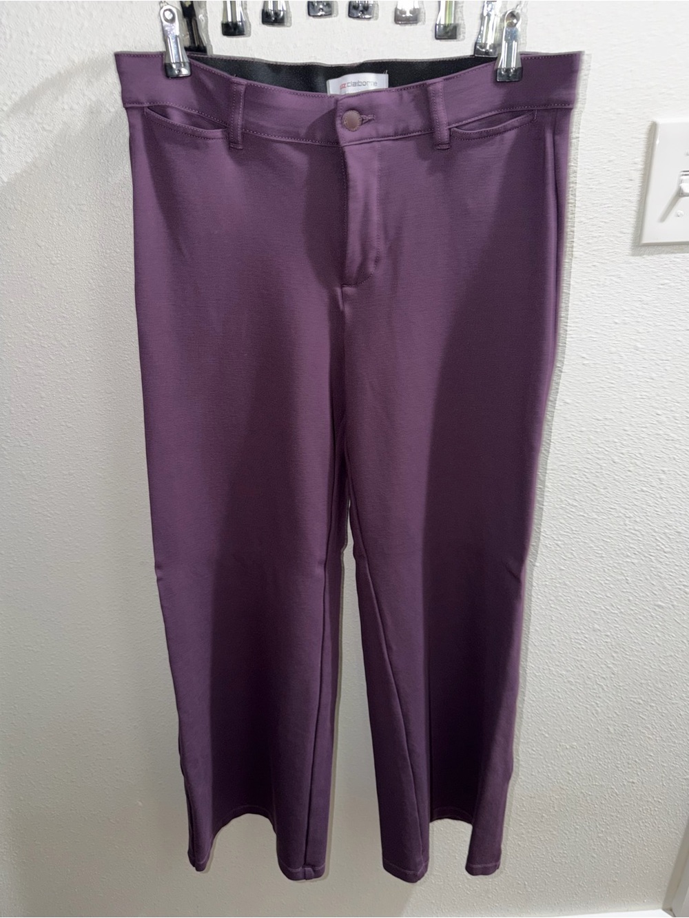 Liz Claiborne Women's Wide-Leg Pants in Deep Plum